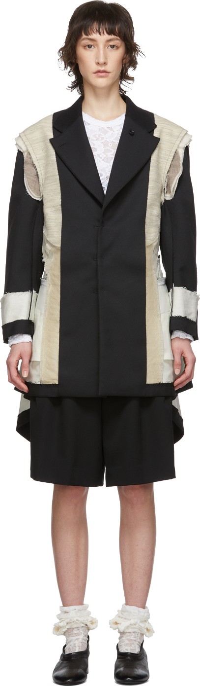 Comme Des Garcons Black Cut-Out Coat