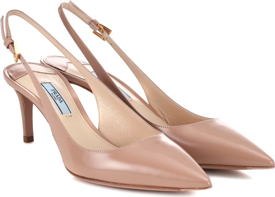 Prada Leather slingback pumps