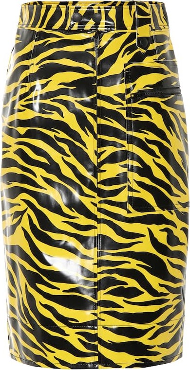 Kwaidan Editions Tiger-print vinyl skirt