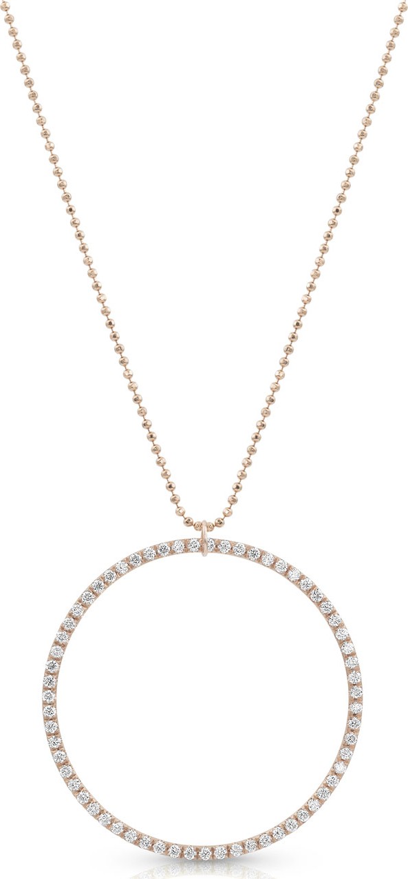 Dominique Cohen 18k Rose Gold Diamond Hoop Pendant Necklace (Large)