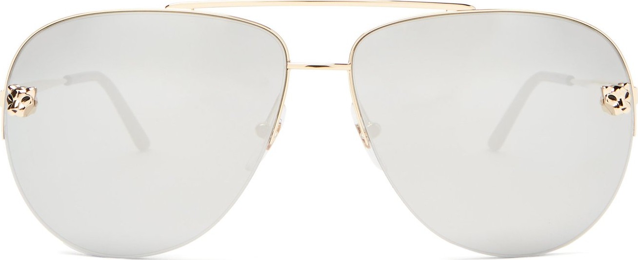 Cartier Panthère mirrored aviator sunglasses