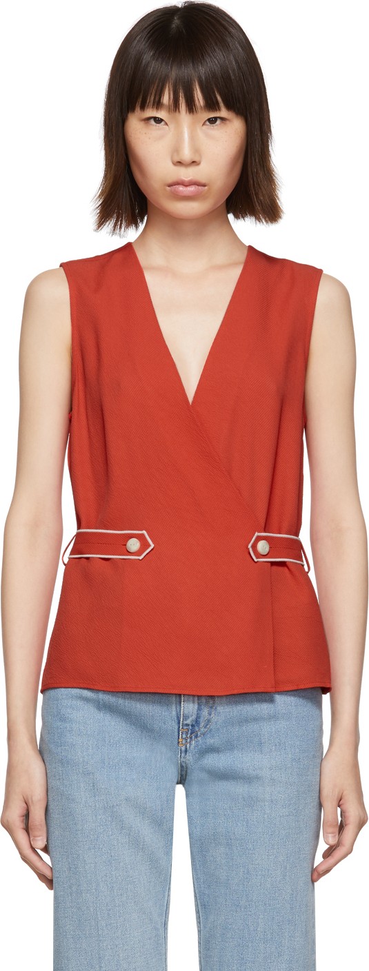 Rag & Bone Red Tabitha Sleeveless Top