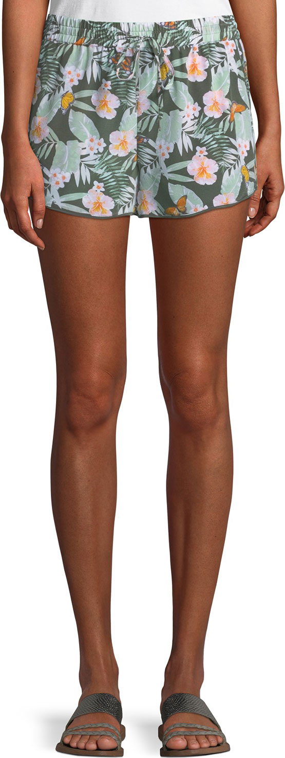 Joie Sabia Floral Silk Drawstring Shorts