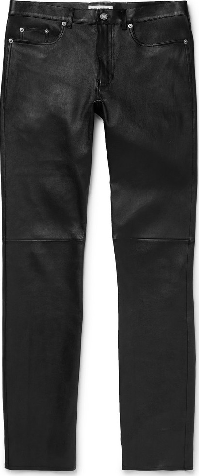 Saint Laurent Slim-Fit Leather Trousers