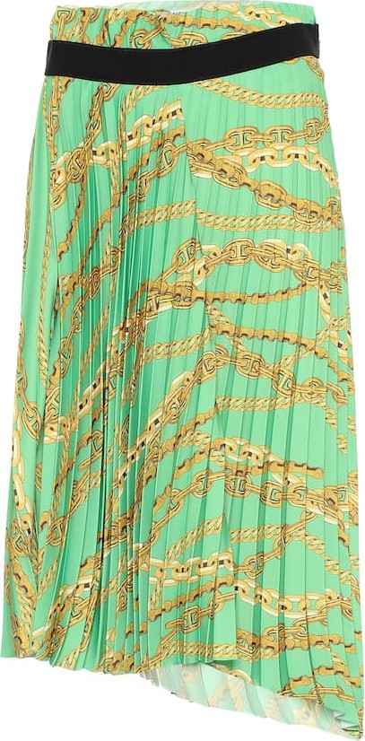 Balenciaga Printed asymmetric pleated skirt