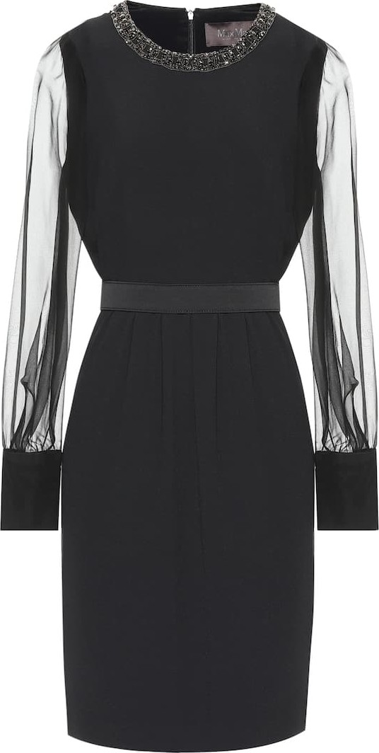 Max Mara Aurelia embellished crêpe dress