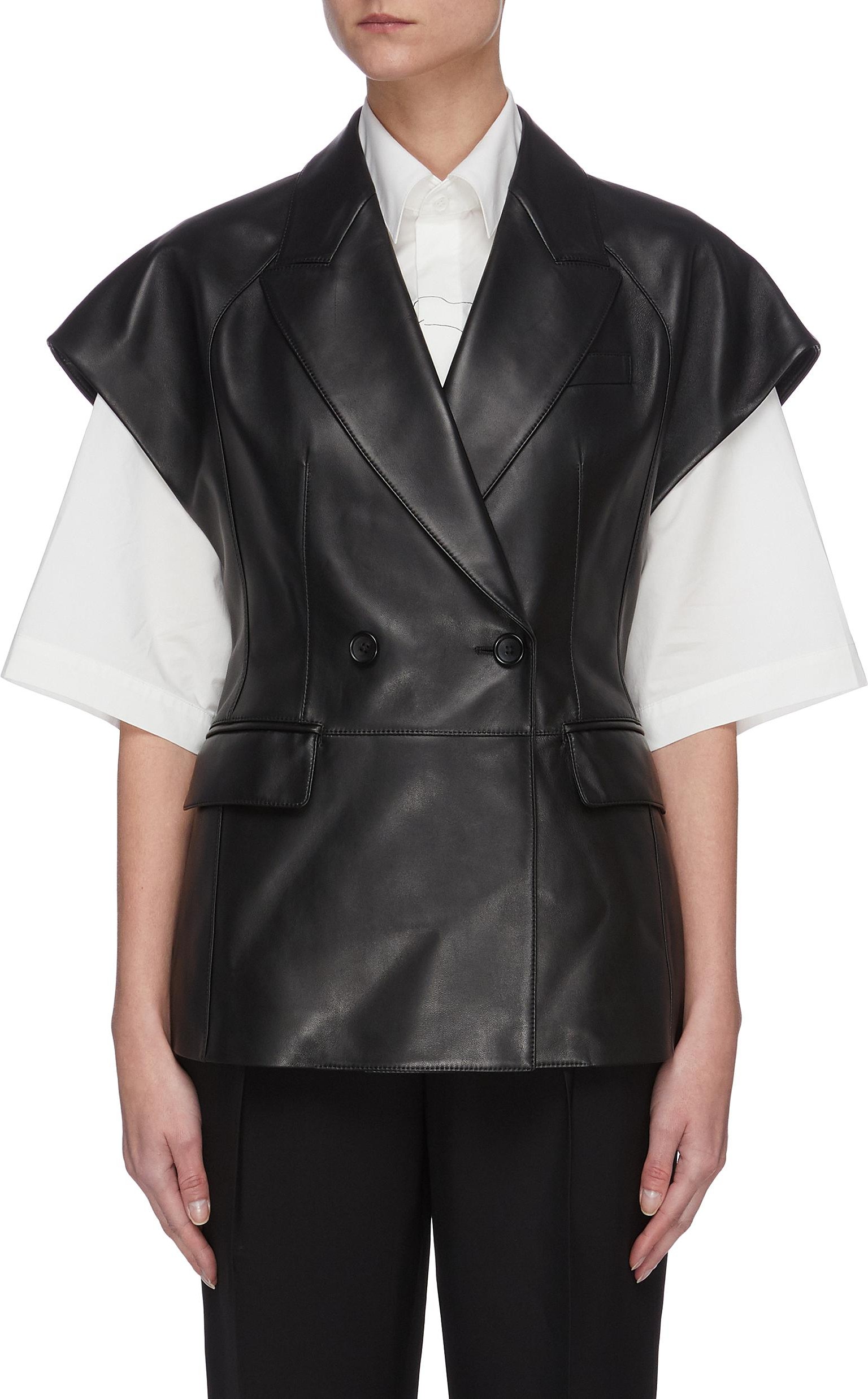 Sans Titre Sleeveless leather vest