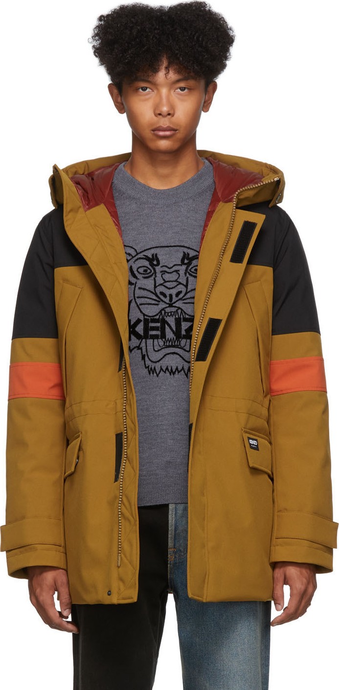KENZO Tan Down Seasonal Waisted Parka