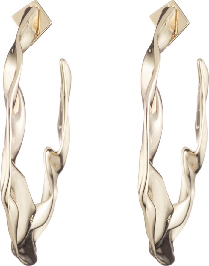 Alexis Bittar Crumpled Gold Hoop Earrings