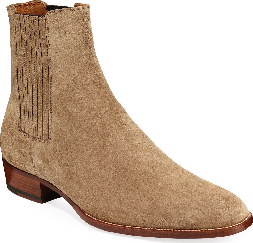 Saint Laurent Men's Wyatt Suede Chelsea Boots
