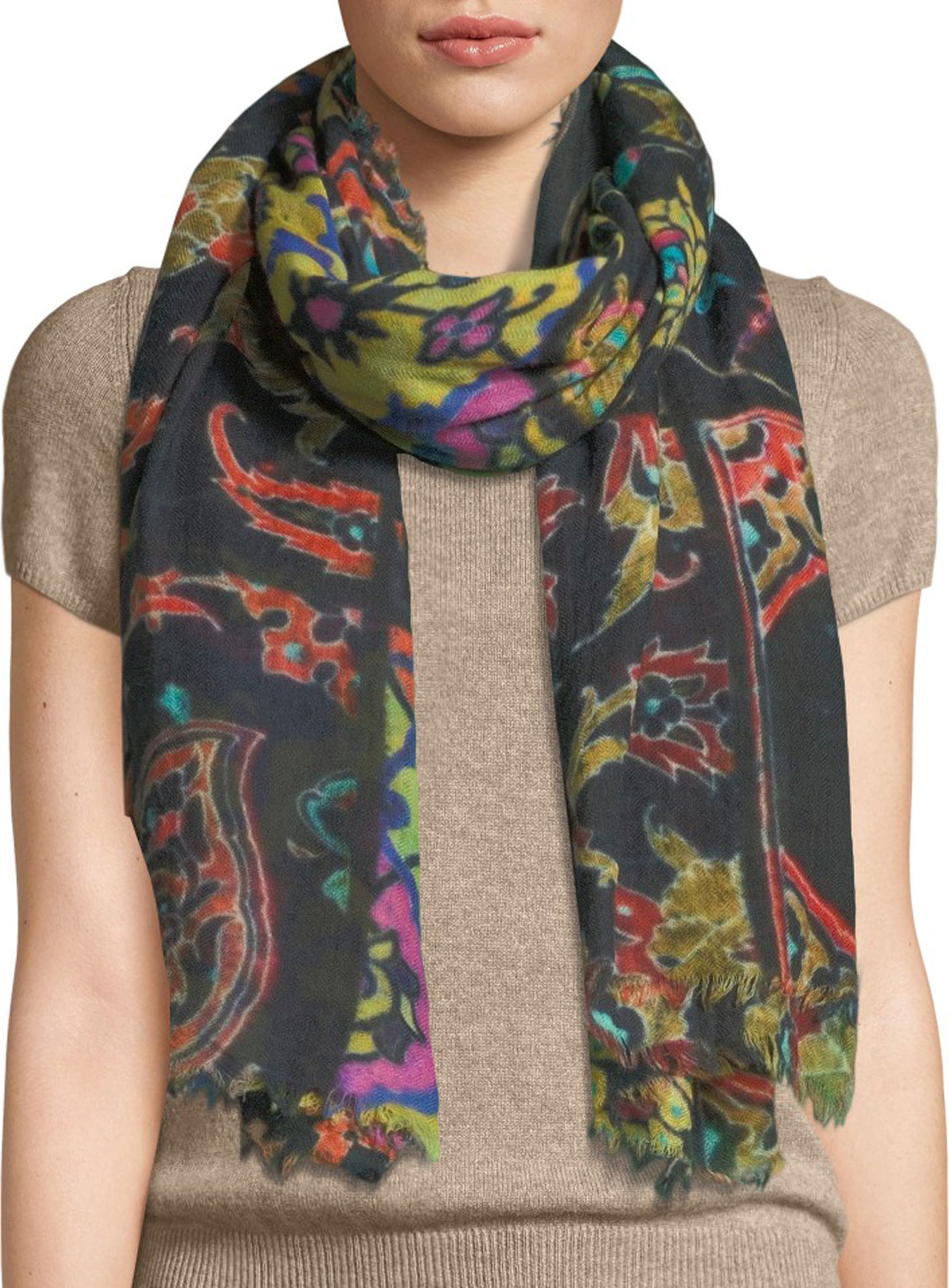 Tolani Bohemian Tile-Print Scarf