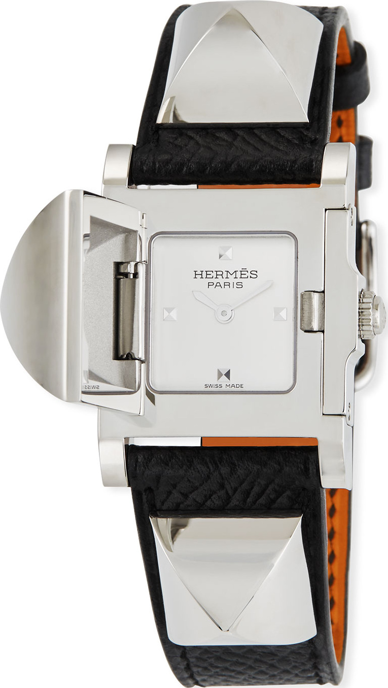 HERMÈS Médor, Stainless Steel & Leather Strap