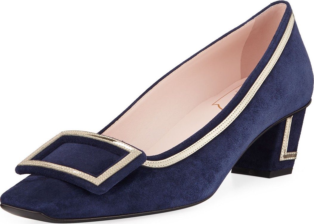 Roger Vivier Belle Suede Graphic Pumps
