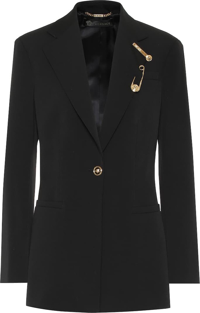 Versace Embellished stretch-wool blazer