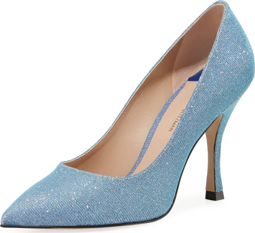 Stuart Weitzman Tippi 95mm Shimmer Point-Toe Pumps
