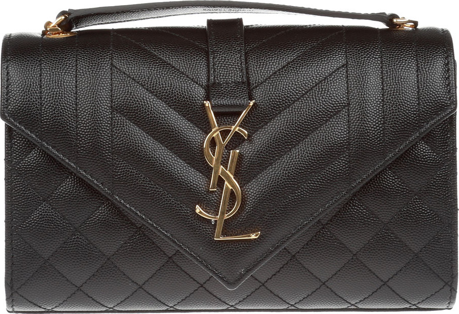 Saint Laurent Monogram YSL Envelope Small Chain Shoulder Bag - Golden Hardware