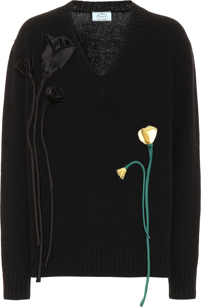 Prada Appliquéd wool and cashmere sweater