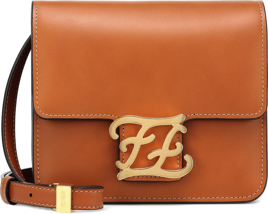 Fendi Karligraphy leather shoulder bag