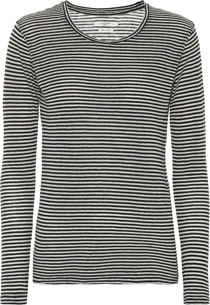 Isabel Marant Etoile Kaaron striped cotton and linen top