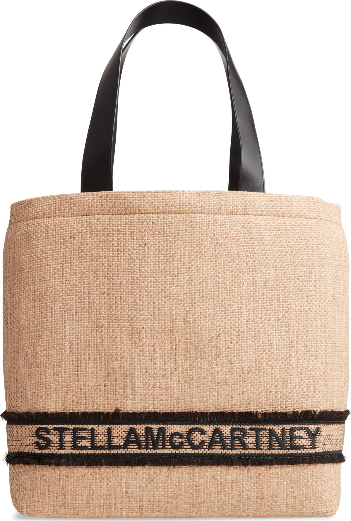 Stella McCartney Monogram Woven Raffia Tote