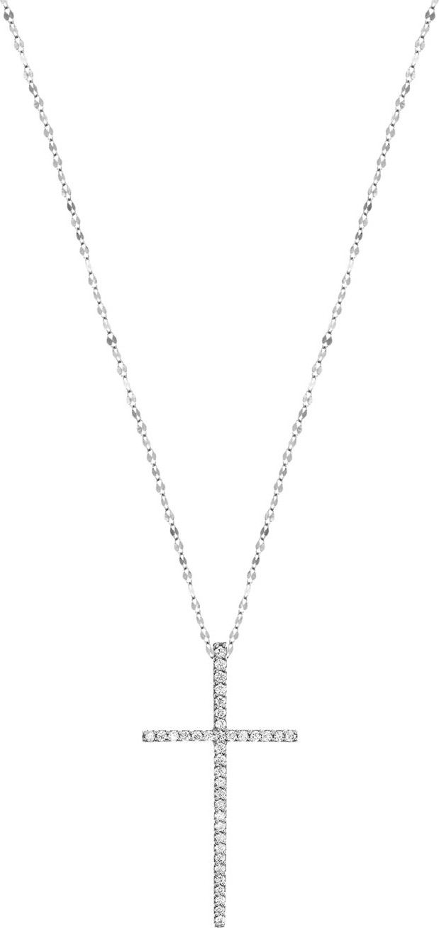 Lana Flawless Diamond Cross Pendant Necklace in 14K White Gold