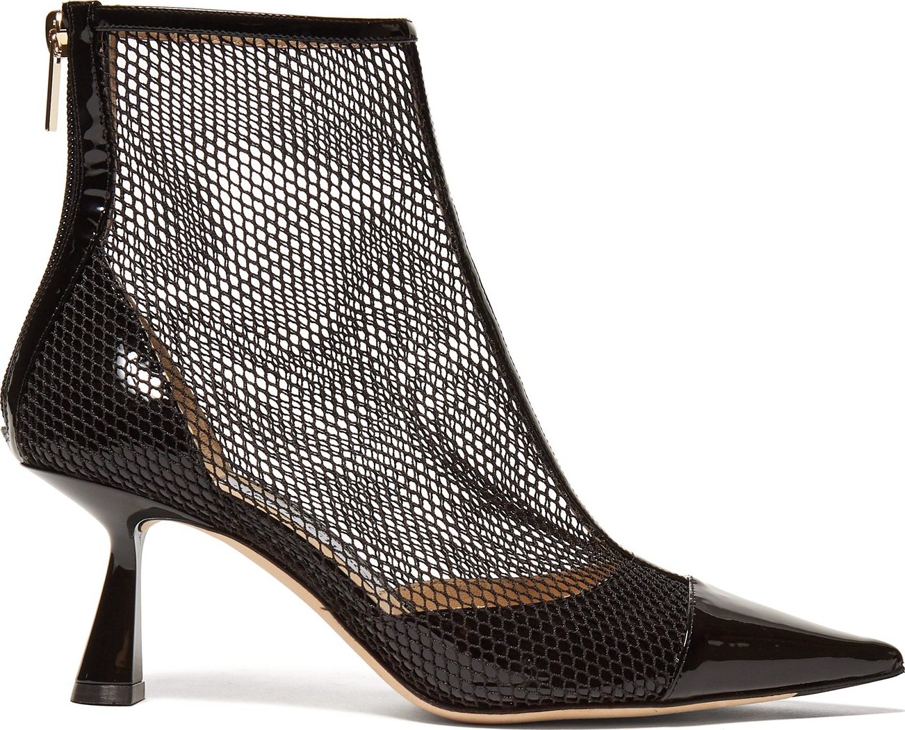 Jimmy Choo Kix 65 mesh and patent-leather ankle boots