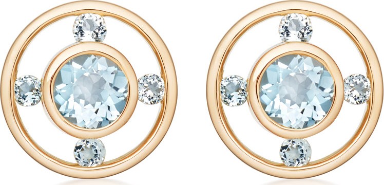 Kiki McDonough Forget Me Not 18k Gold & Blue Topaz Stud Earrings