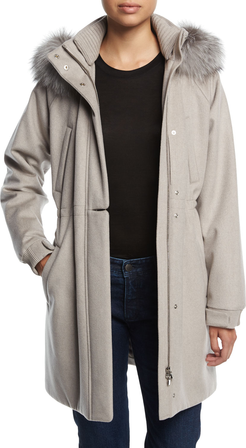 Loro Piana Icery Cashmere Storm System® Ski Jacket with Fox Fur