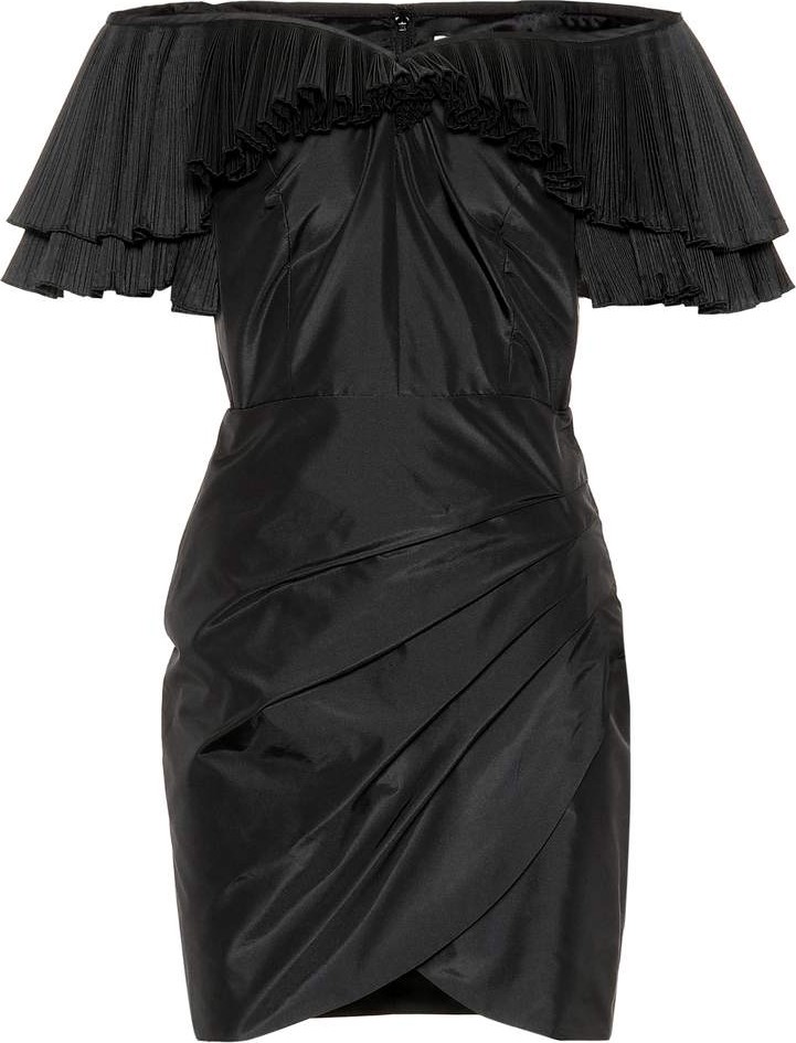 Alessandra Rich Ruffled silk-blend minidress