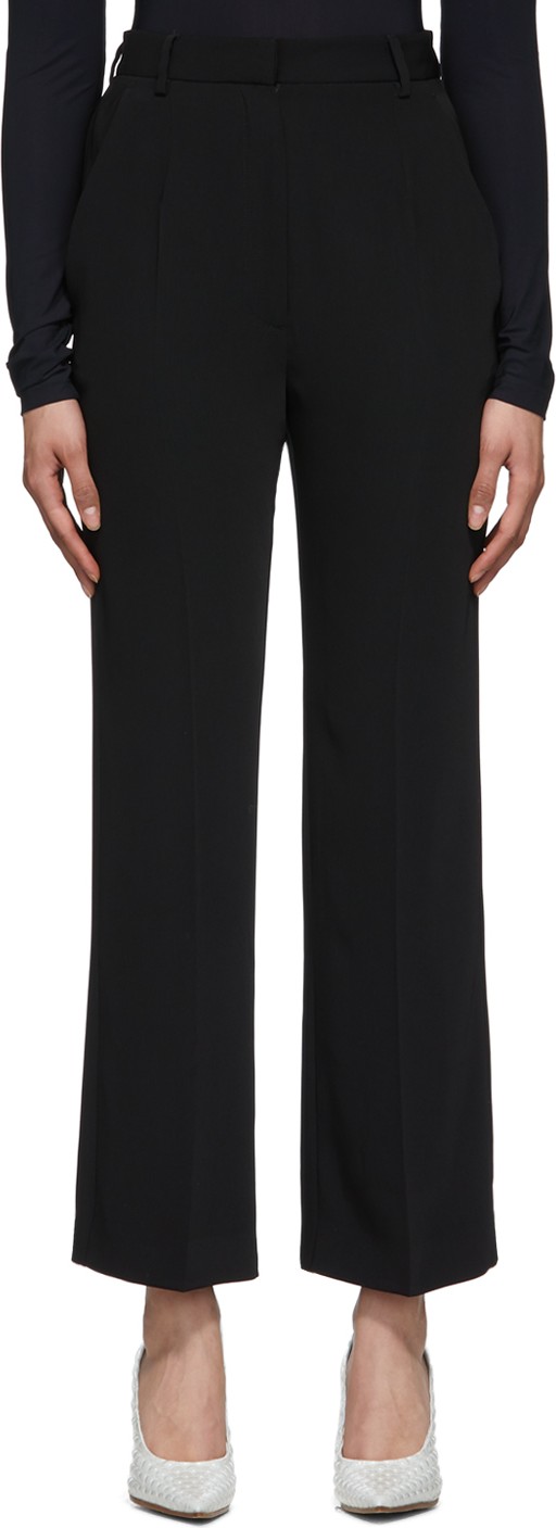 MM6 Maison Margiela Black Straight High-Waist Trousers MM6 Maison Margiela Black Straight High-Waist Trousers
