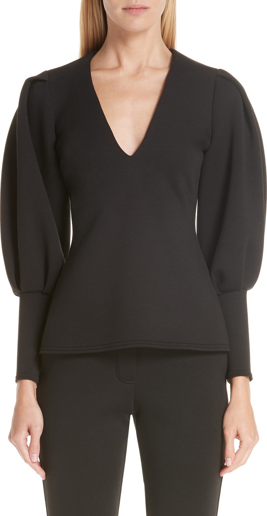 Beaufille Balloon Sleeve V-Neck Top