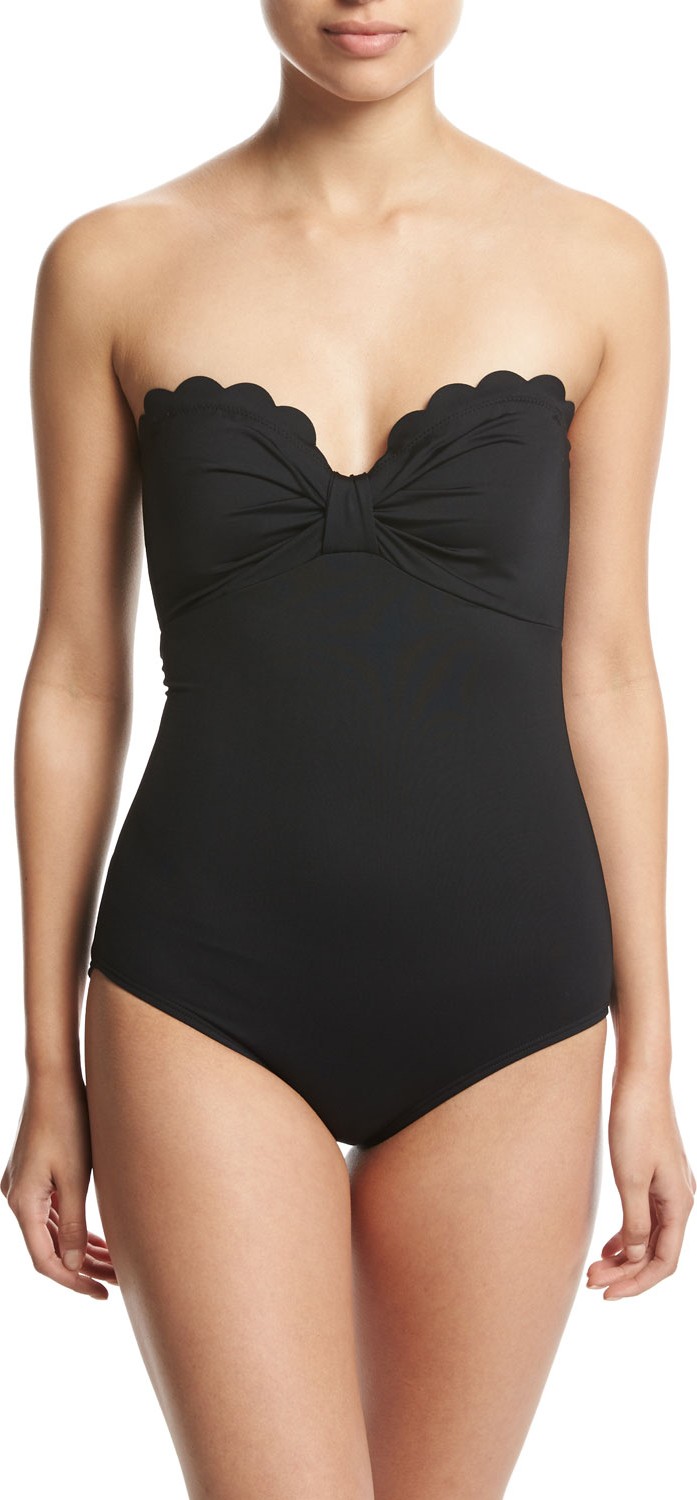 Kate Spade New York scalloped bandeau one-piece swimsuit