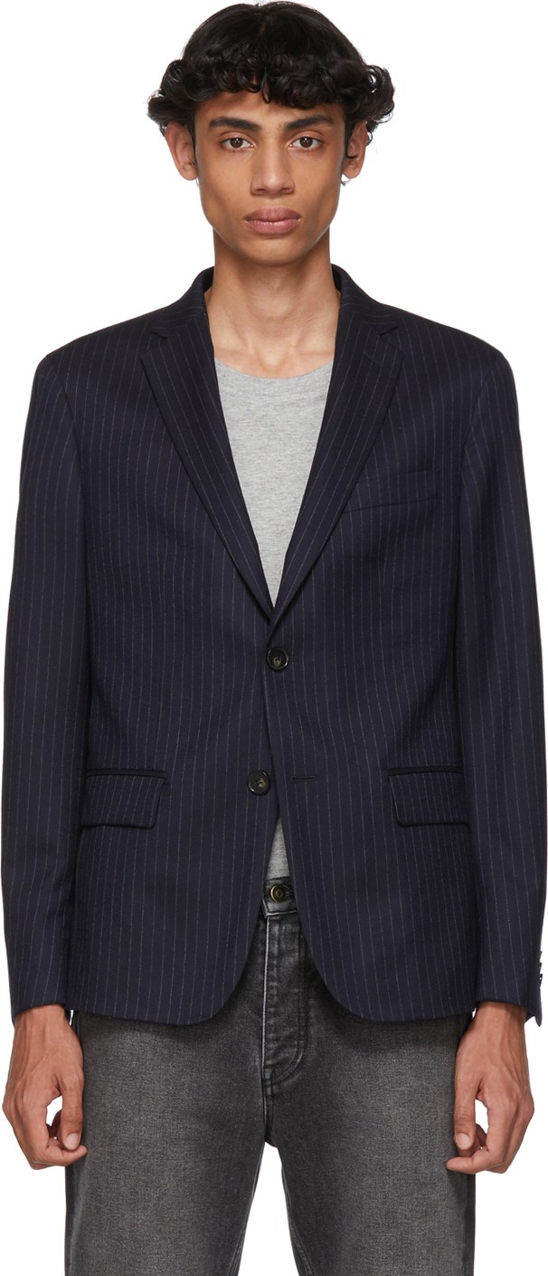 Harmony Navy Pinstripe Victor Blazer