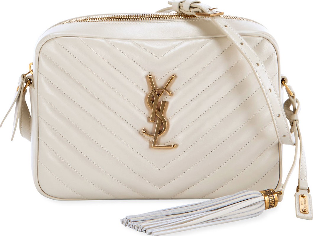 Saint Laurent Loulou Monogram YSL Medium Chevron Quilted Leather Camera Shoulder Bag