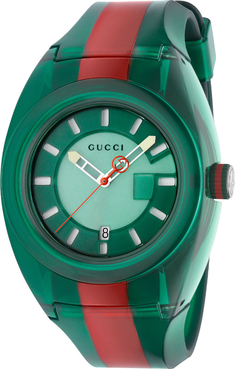 Gucci 46mm Gucci Sync Sport Watch w/ Rubber Strap, Green/Red
