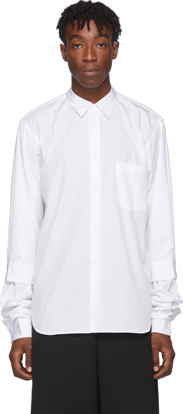 Comme Des Garçons Homme Plus White Double Sleeve Shirt