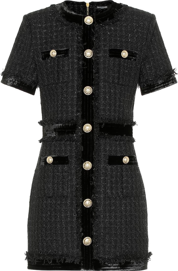 Balmain Cotton-blend tweed minidress