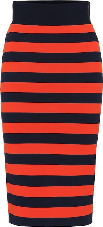 Veronica Beard Baker striped stretch knit skirt