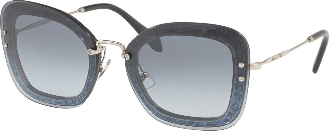 Miu Miu Rectangle Glitter-Illusion Frame Sunglasses