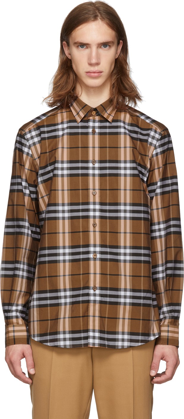 Burberry London England Orange Check Caxton Shirt