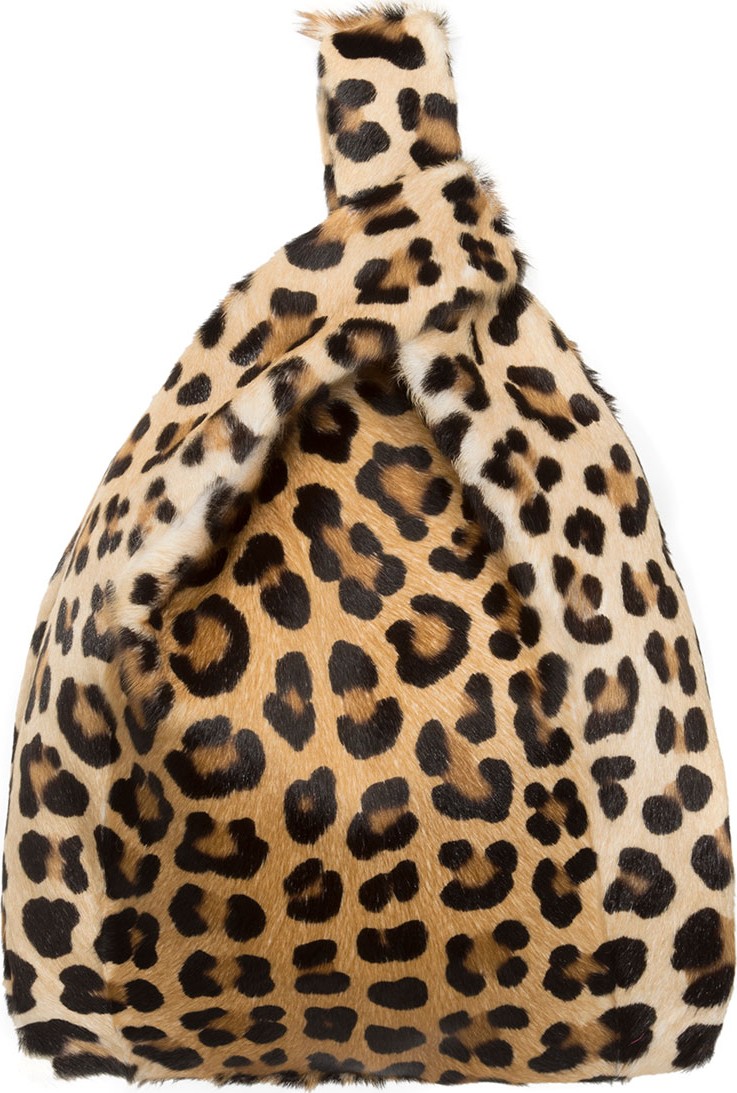 Simonetta Ravizza Furrissima Leopard Goat Fur Shopper Tote Bag