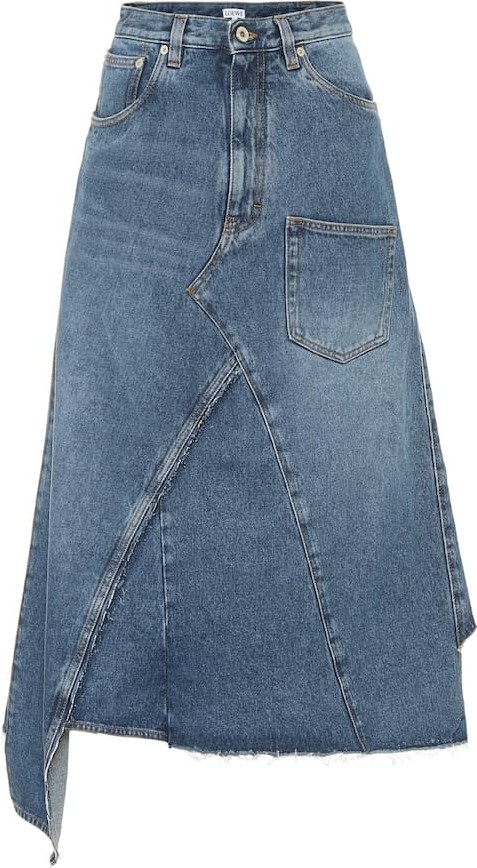LOEWE Denim midi skirt