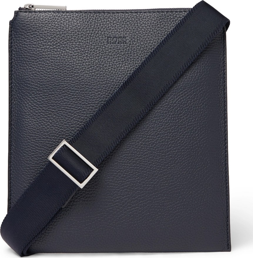 HUGO BOSS Full-Grain Leather Messenger Bag