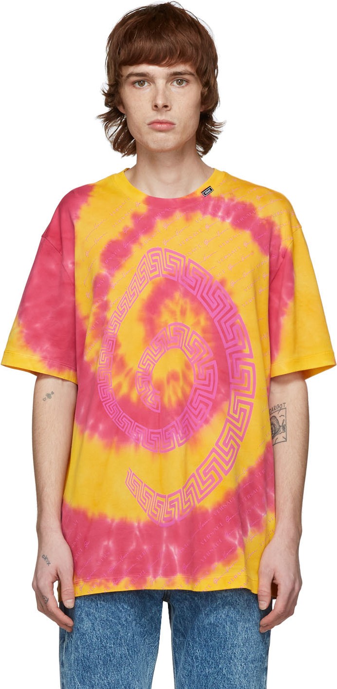 Versace Orange & Pink Tie-Dye T-Shirt