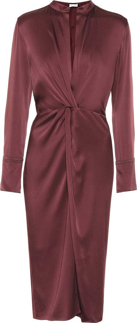 Brunello Cucinelli Satin midi dress