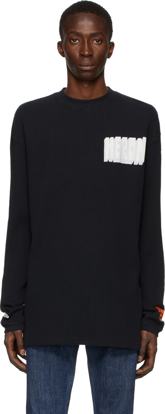 Heron Preston Black Bold Logo Long Sleeve T-Shirt