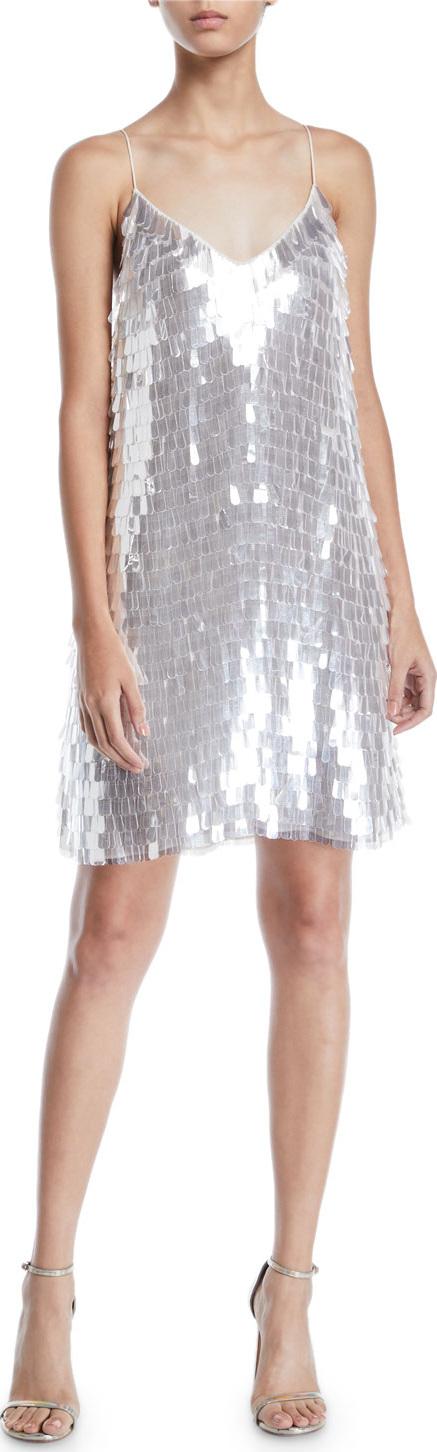 Alice + Olivia Contessa Embellished V-Neck Dress