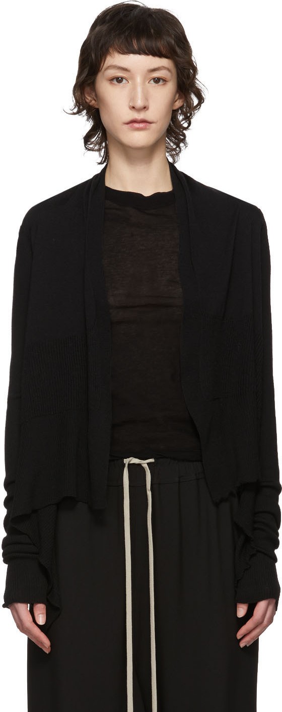 Rick Owens Black Wrap Cardigan