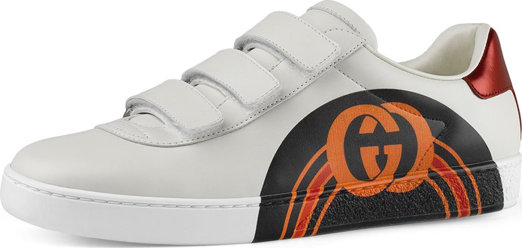 Gucci Printed Leather Grip Sneakers