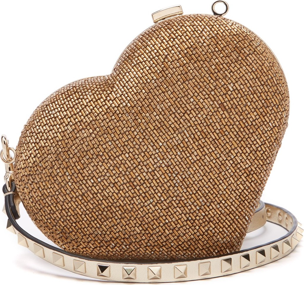 Valentino Carry Secrets bead-embellished heart clutch
